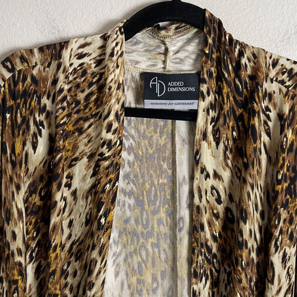 Added Dimensions for Catherines Womens Plus 3X Metallic Animal Print Cardigan - Picture 9 of 14